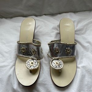 Tan, Gold, and Silver, Size 8.5 Mila Paoli sandals